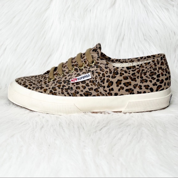 Superga Leopard Print Brown Low Top Lace Up Chunky Canvas Sneakers 37 - Picture 6 of 10